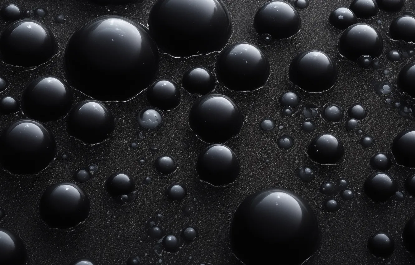 Фото обои пузырьки, пузыри, обои, черный, wallpaper, bubbles, black, черный цвет