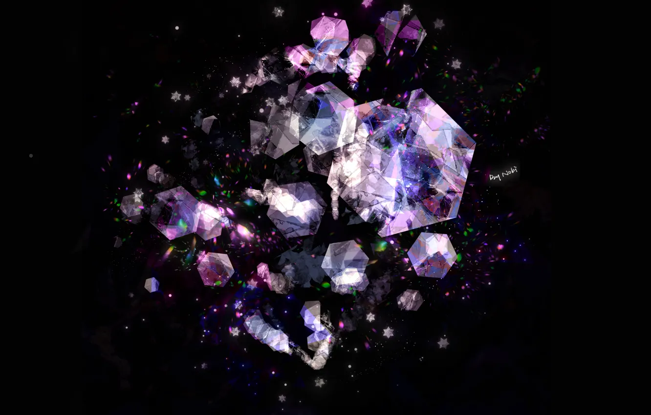 Фото обои темный фон, кристаллы, by Noki
