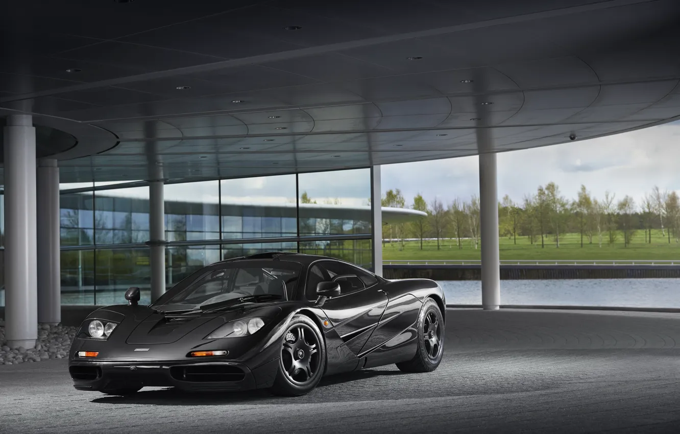 Фото обои McLaren, Front, Black, Supercar, McLaren F1