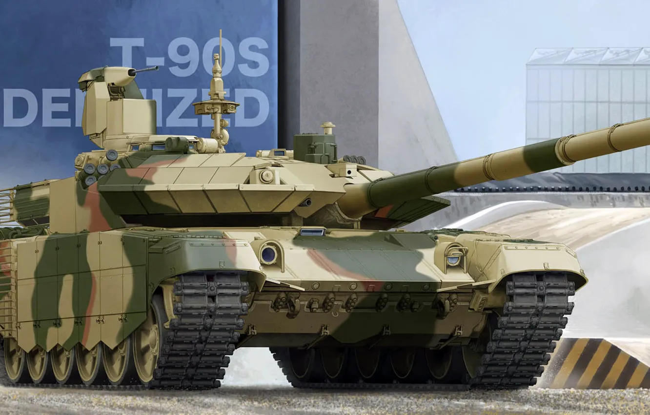 Фото обои рисунок, арт, основной боевой танк, Тагил, T-90МС, Уралвагонзавод, экспортный вариант танка Т-90АМ
