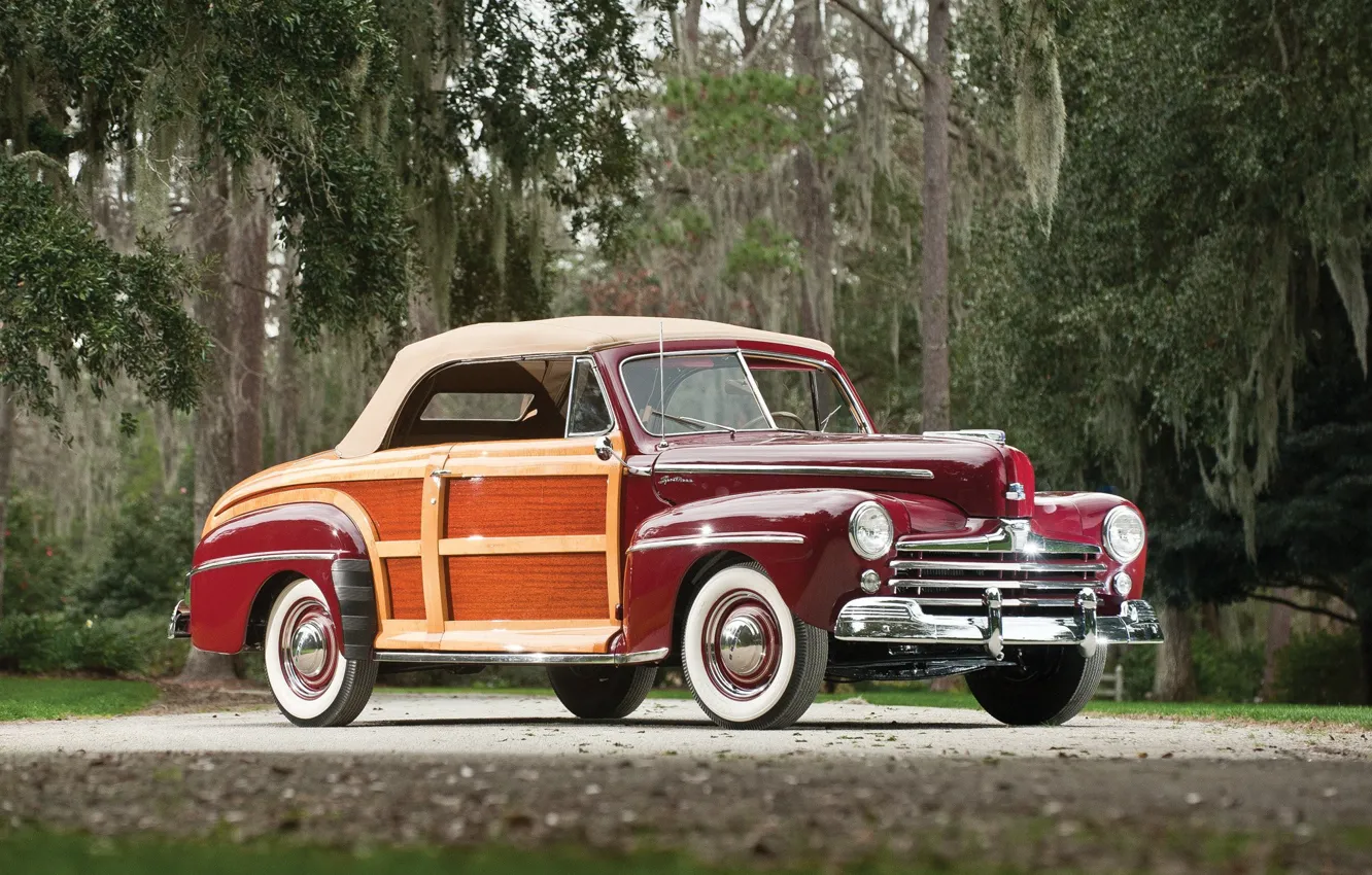 Фото обои ретро, Ford, автомобиль, cars, classic, Super, 1948, Convertible