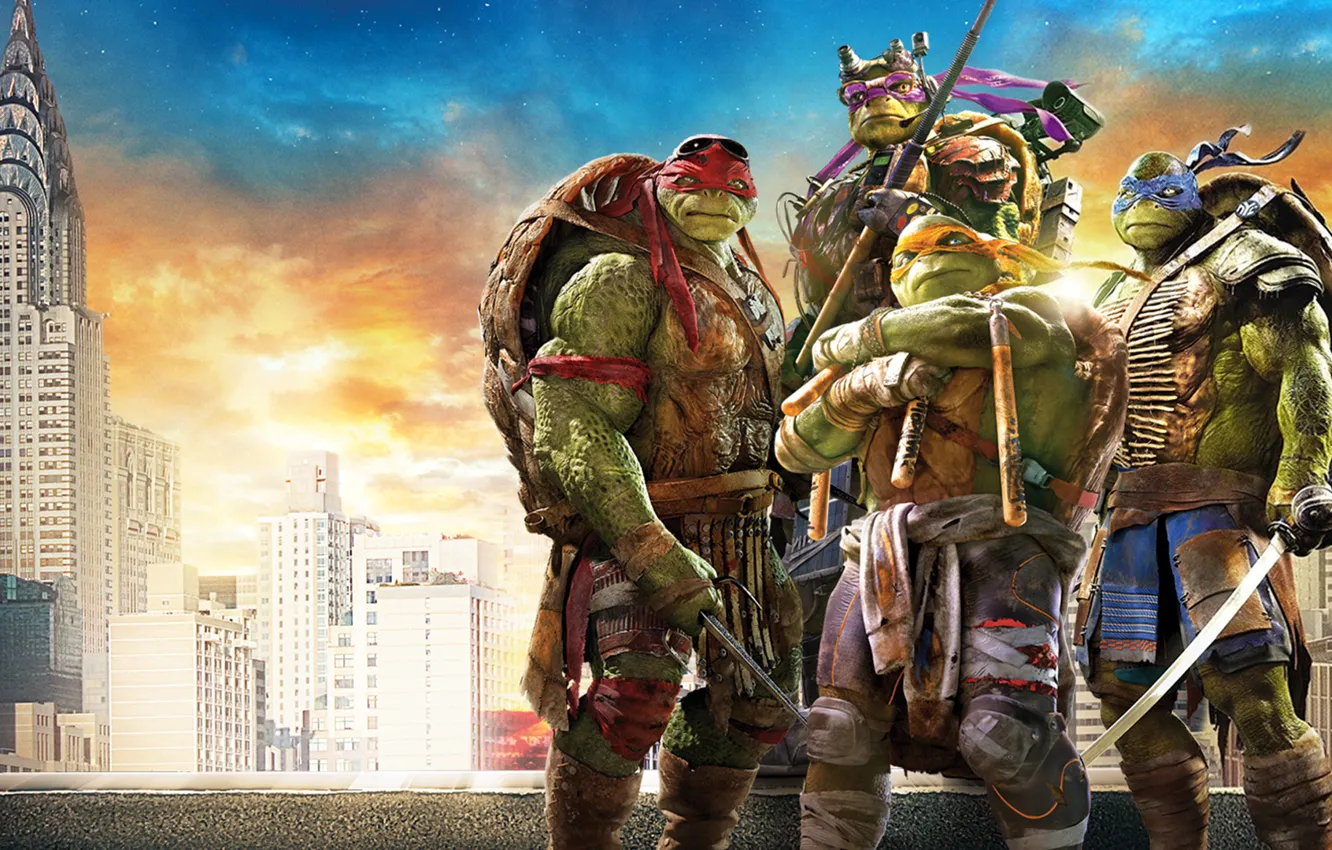 Фото обои teenage mutant ninja turtles, TMNT, mike, leo, don, raph