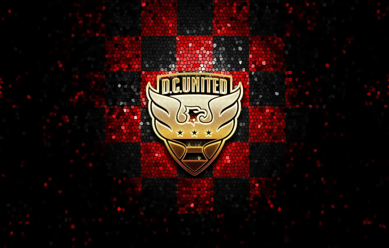 Фото обои wallpaper, sport, logo, football, glitter, checkered, MLS, DC United