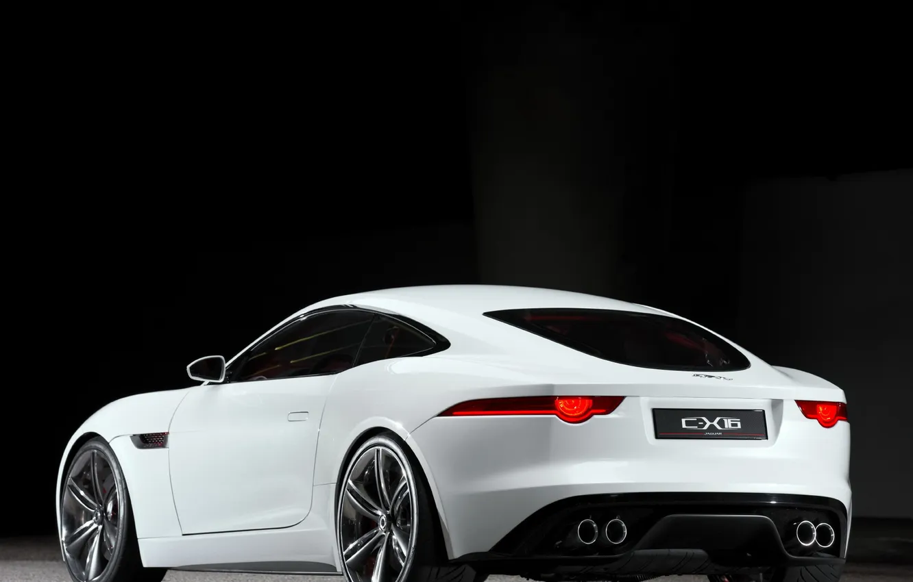 Фото обои Concept, белый, Jaguar, ягуар, задок, C-X16