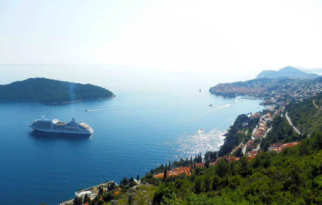 Фото обои море, синий, побережье, Дубровник, Dubrovnik, Lokrum