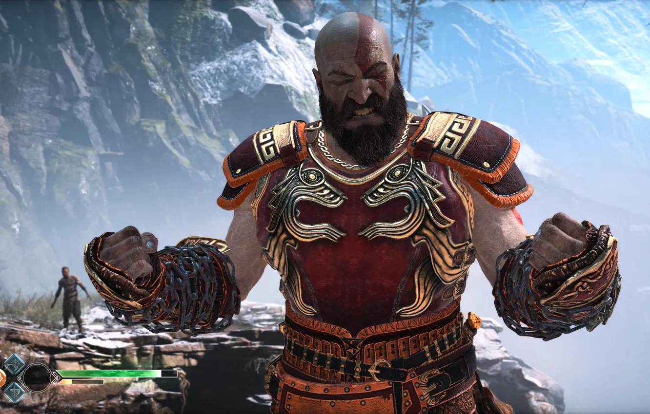 Фото обои god of war, kratos, god of war 4, sony santa monica, ares armor
