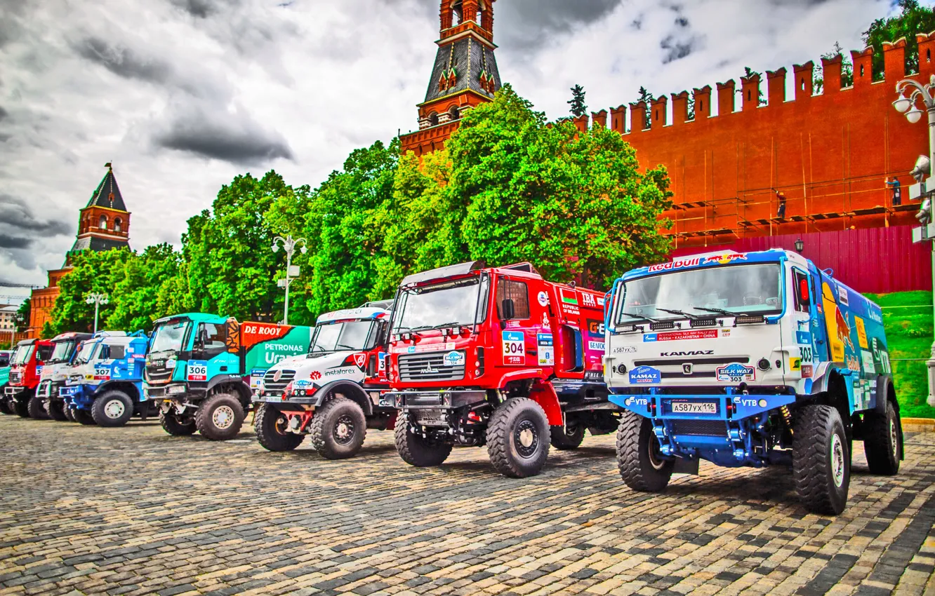 Фото обои Город, Спорт, Мастер, Москва, Renault, Грузовики, Россия, Красная площадь