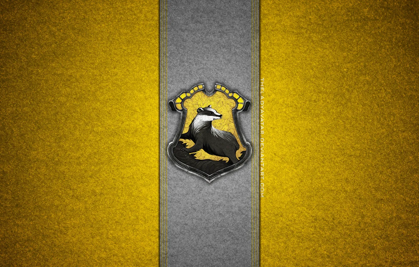 Фото обои герб, Harry Potter, Хогвартс, барсук, DeviantArt, Hufflepuff, Пуффендуй, Hogwarts House
