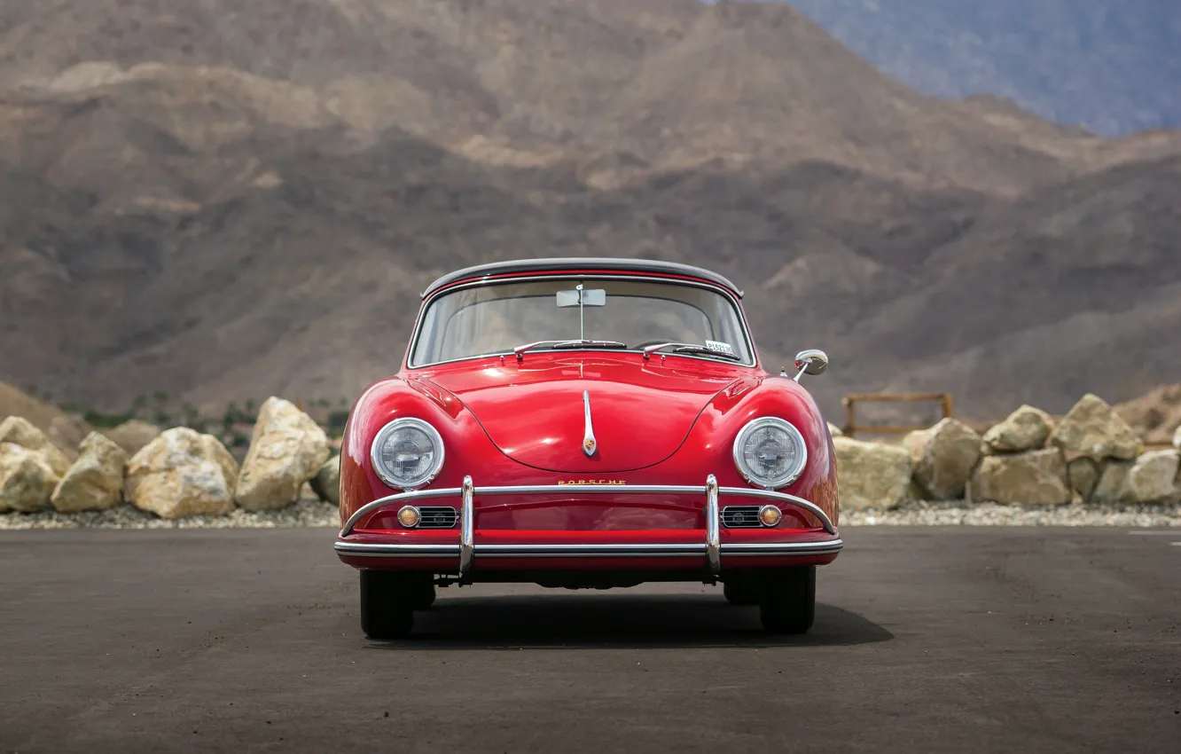 Фото обои Porsche, front, 1959, 356, Porsche 356A 1600 Cabriolet