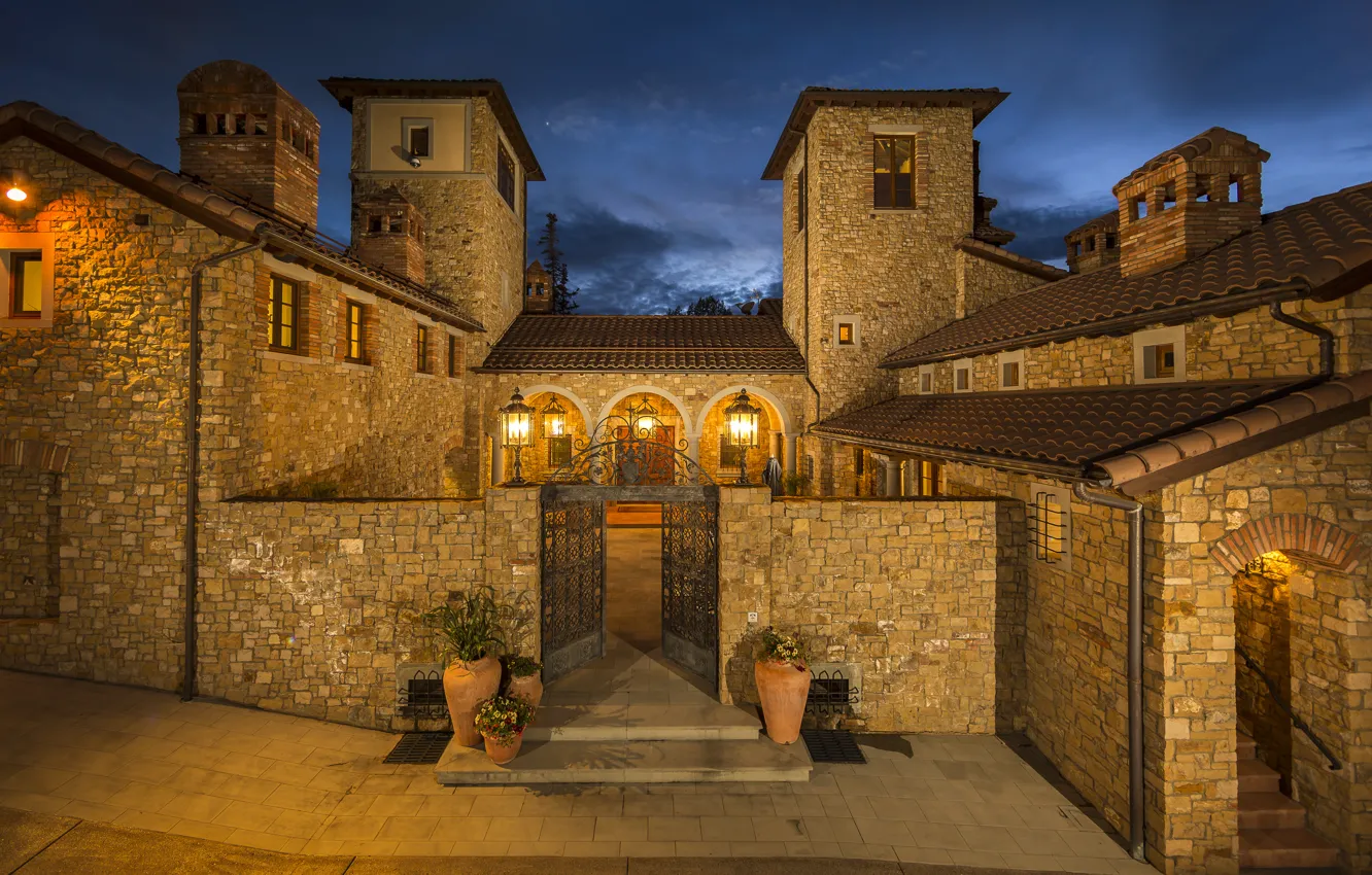 Фото обои exterior, Villa Montagna, Luxury Stone House, Coronado, mediterranean style