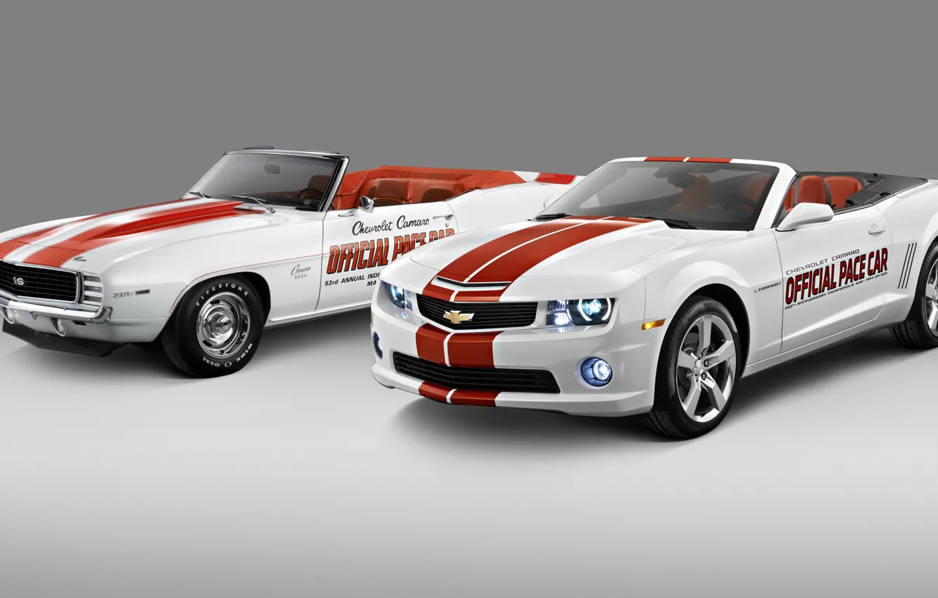 Фото обои фото, Белый, Chevrolet, Кабриолет, Две, Camaro, 2011, Автомобили