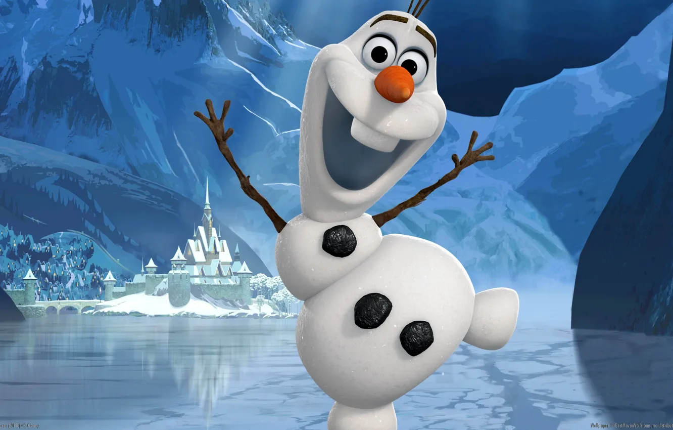 Фото обои снеговик, Frozen, Walt Disney, холодное сердце, Olaf