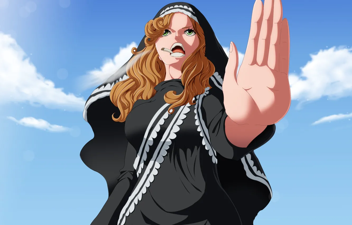 Фото обои game, One Piece, sky, anime, cloud, cigarette, blonde, hand