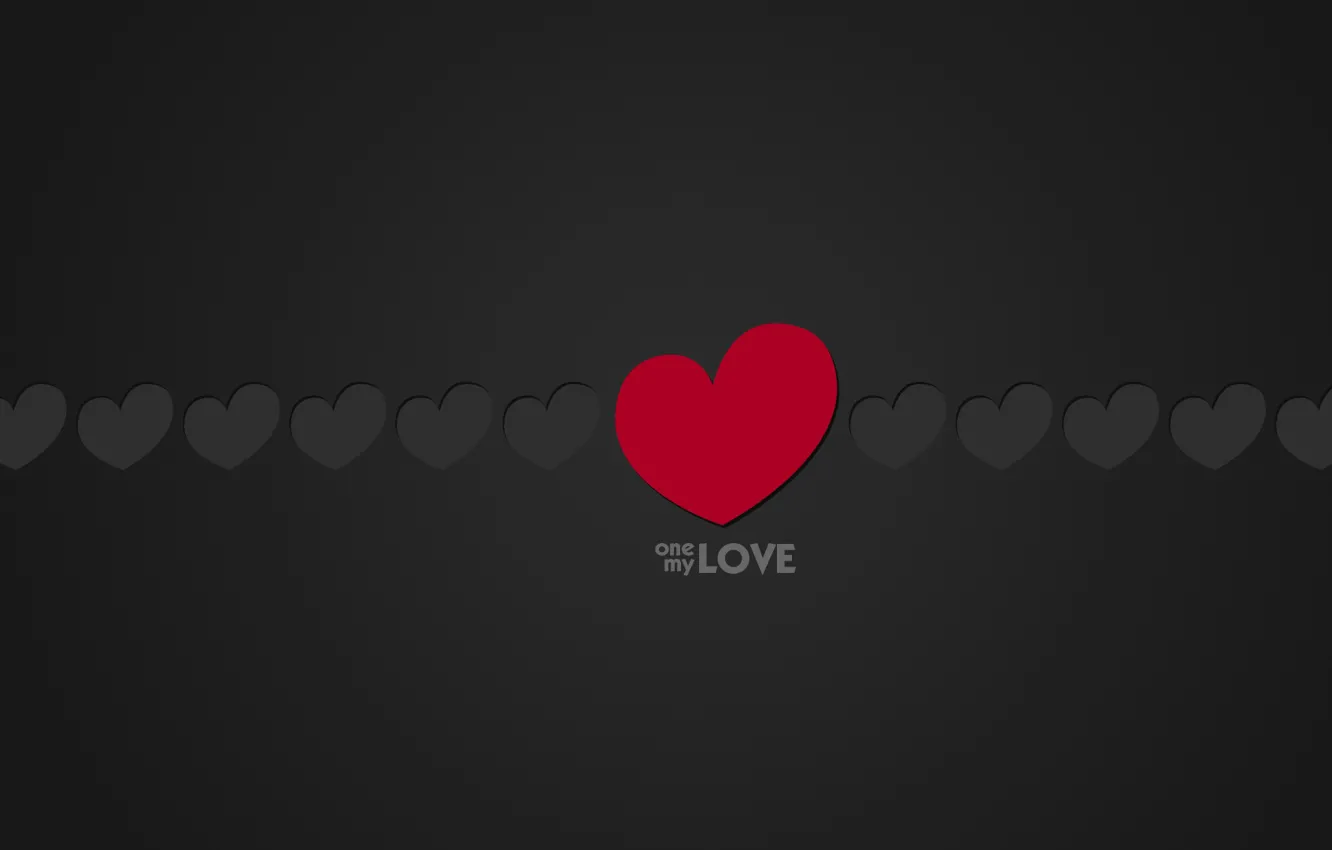 Фото обои Love, Минимализм, Черный, Любовь, Сердце, Сердечки, Фон, Надпись