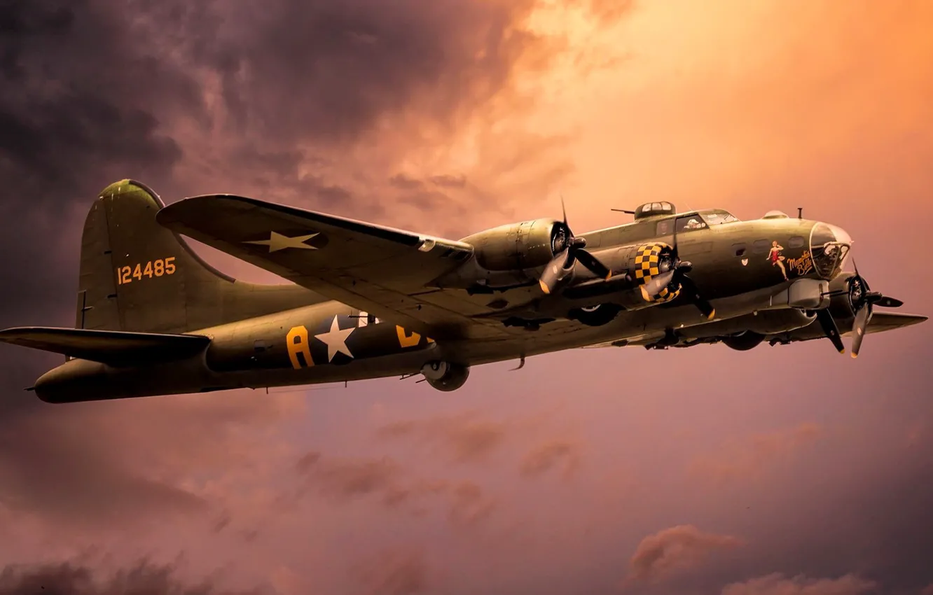 Фото обои Boeing, aircraft, military, aviation, Flying Fortress, Boeing B 17 Flying Fortress, Boeing B 17