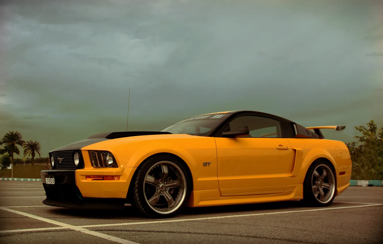 Фото обои mustang, ford, shelby, yellow, gt500, musclecar, es2