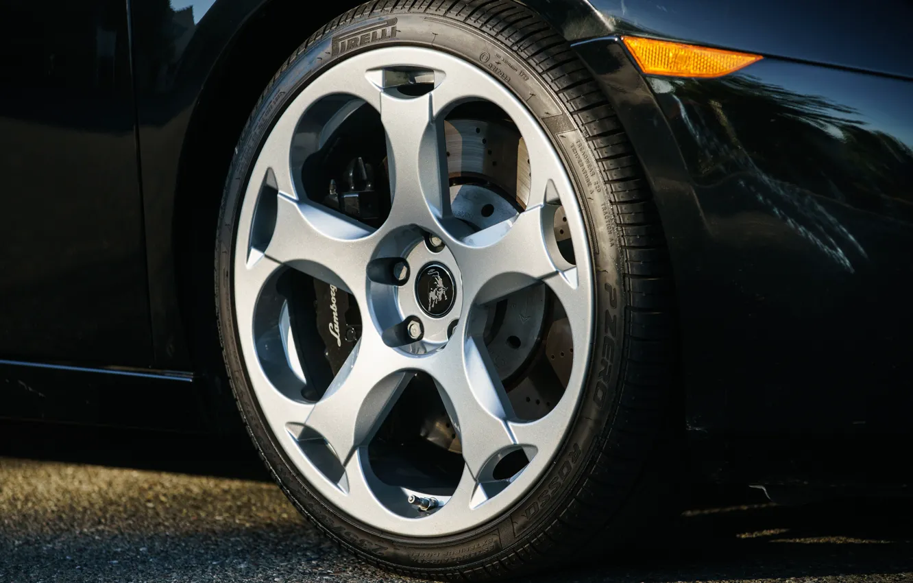 Фото обои Lamborghini, Gallardo, close-up, wheel, Lamborghini Gallardo