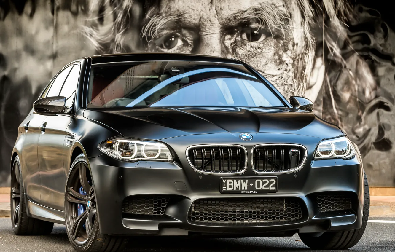 Фото обои черный, бмв, BMW, F10, Sedan, 2015