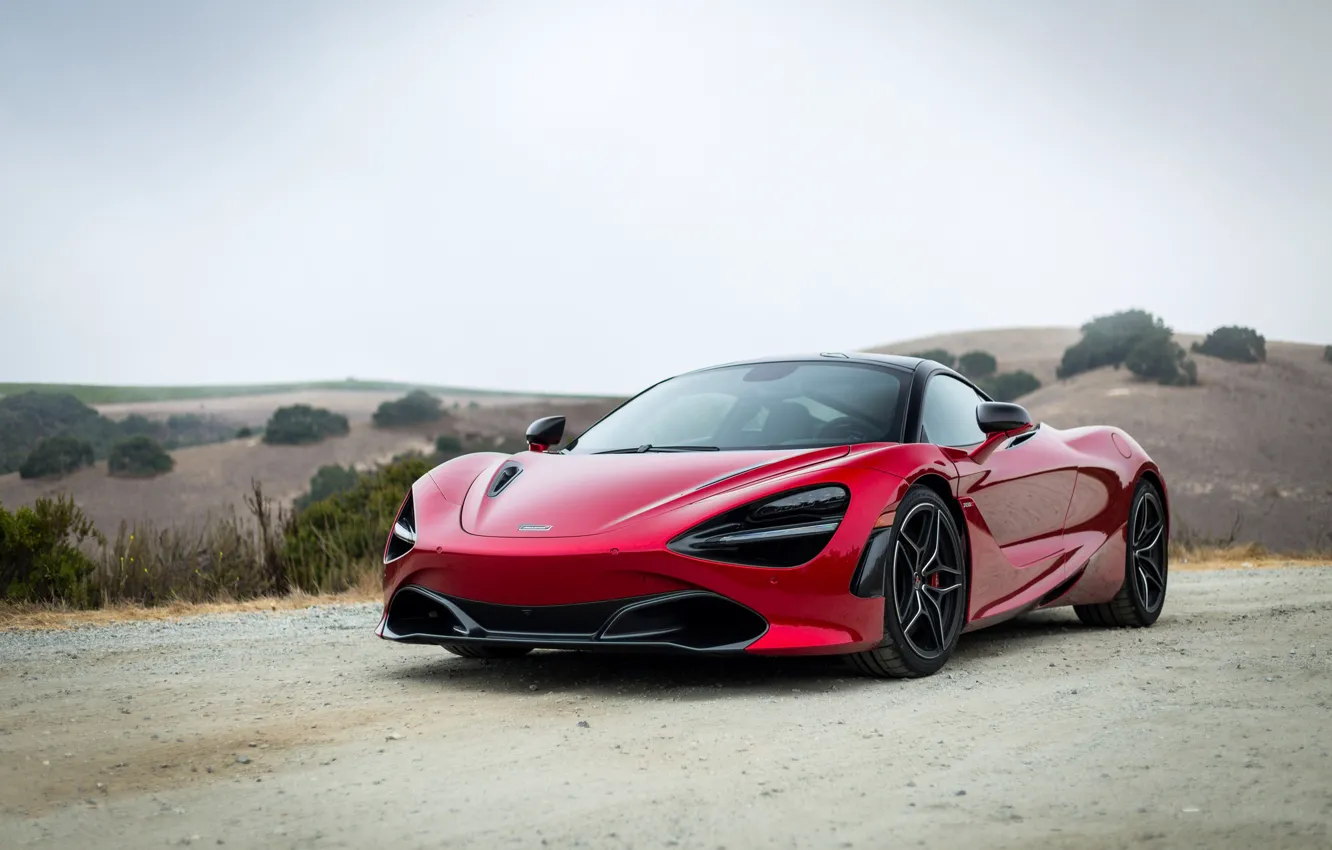 Фото обои Red, Supercar, Mclaren, 720S