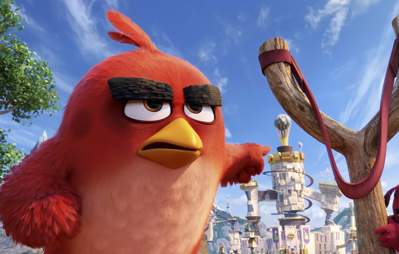Фото обои kawaii, cinema, Red, game, sky, trees, cloud, feathers