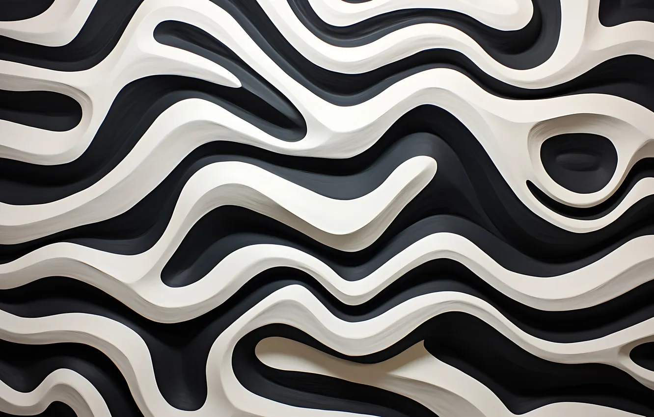 Фото обои линии, абстракция, черно-белое, абстрактный фон, ИИ-арт, НЕЙРОСЕТЬ