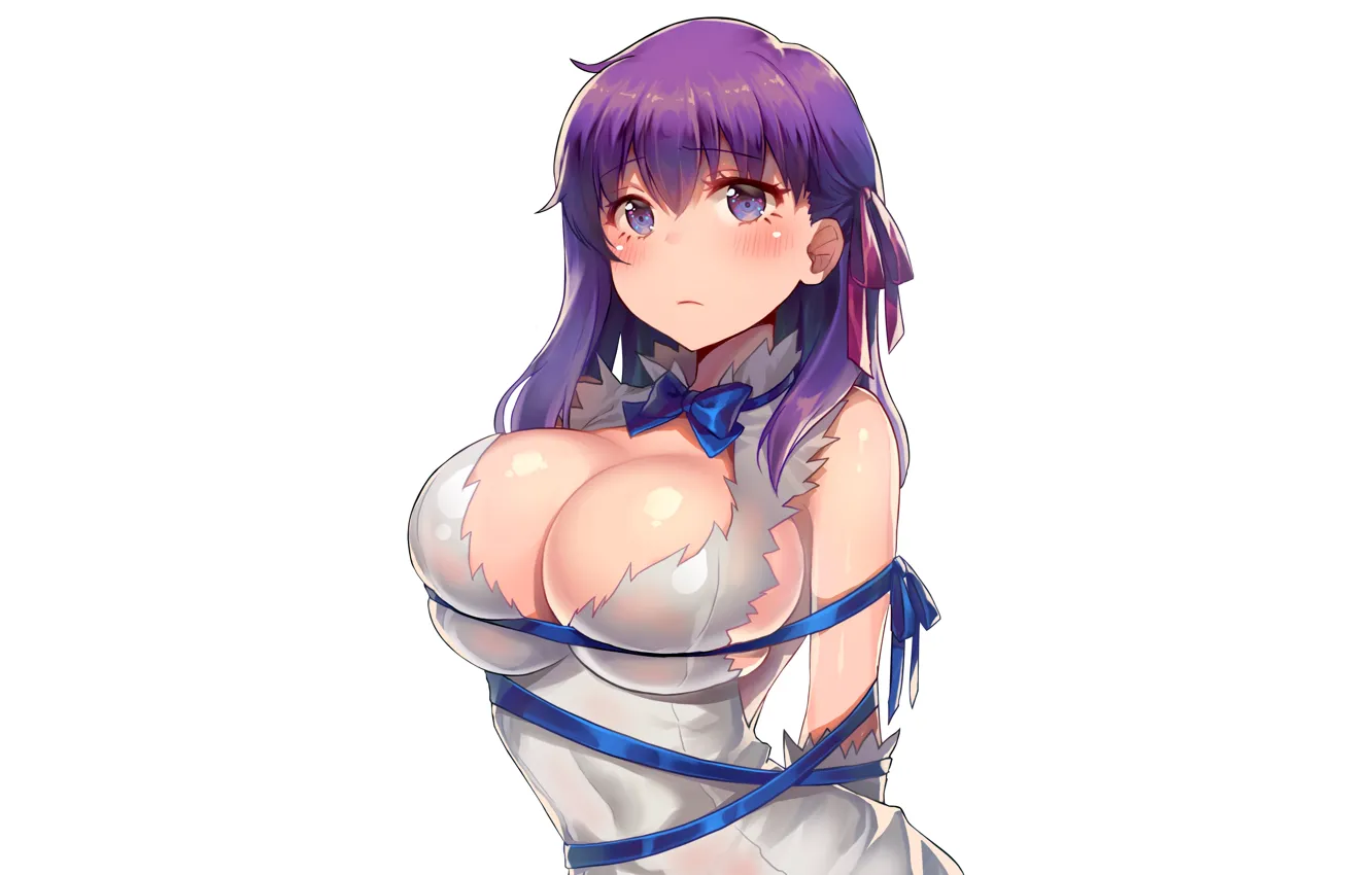 Фото обои girl, sexy, Fate Stay Night, cleavage, long hair, dress, boobs, anime