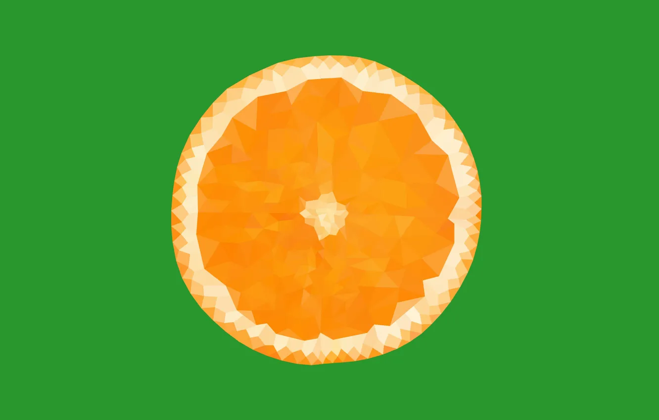 Фото обои оранжевый, жёлтый, апельсин, фрукт, зелёный, полигон
