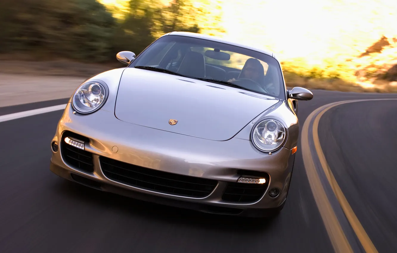 Фото обои дорога, авто, 911, Porsche, порше, Coupe, Turbo