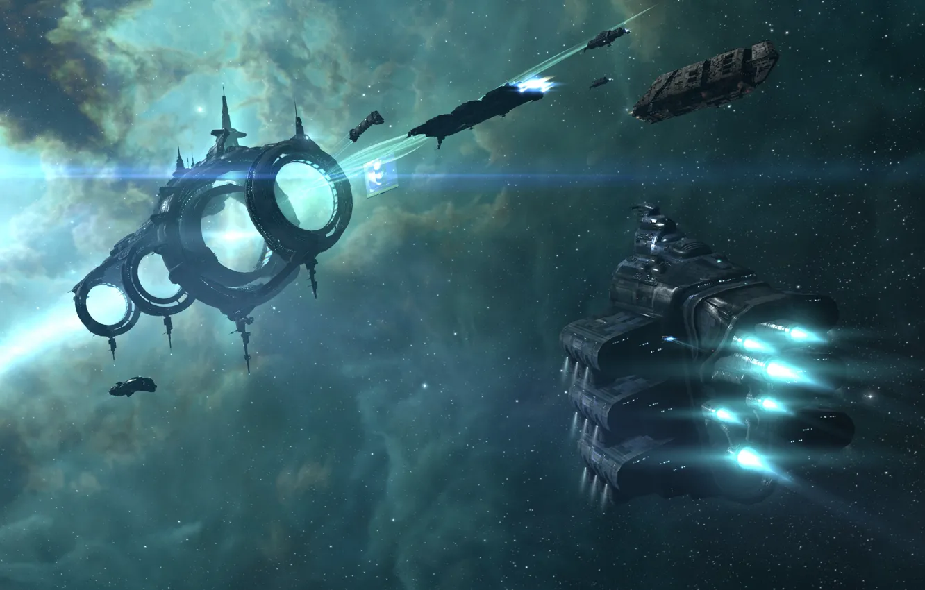 Фото обои space, космический корабль, stargate, космоопера, прыжок, врата, space ship, eve online