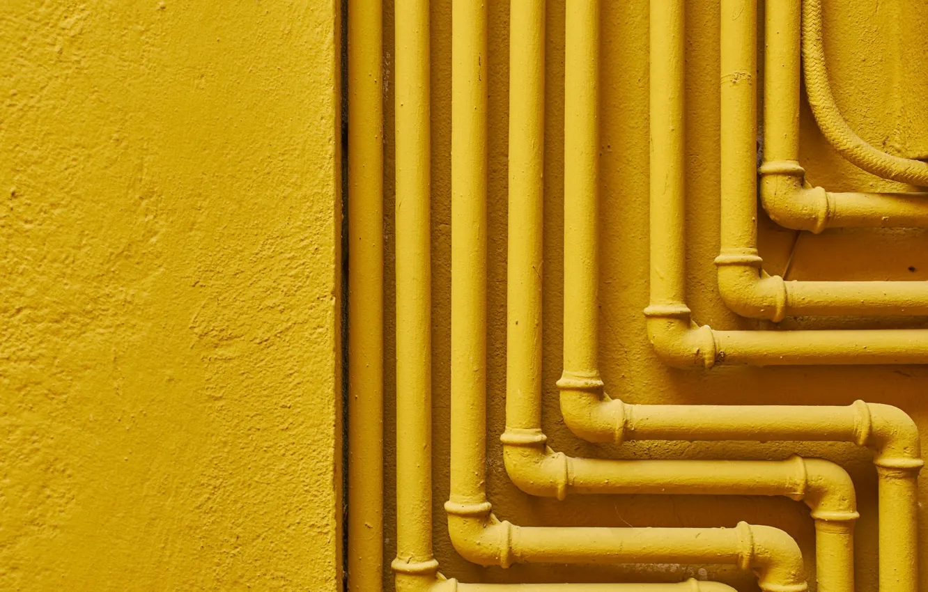 Фото обои трубы, стена, цвет