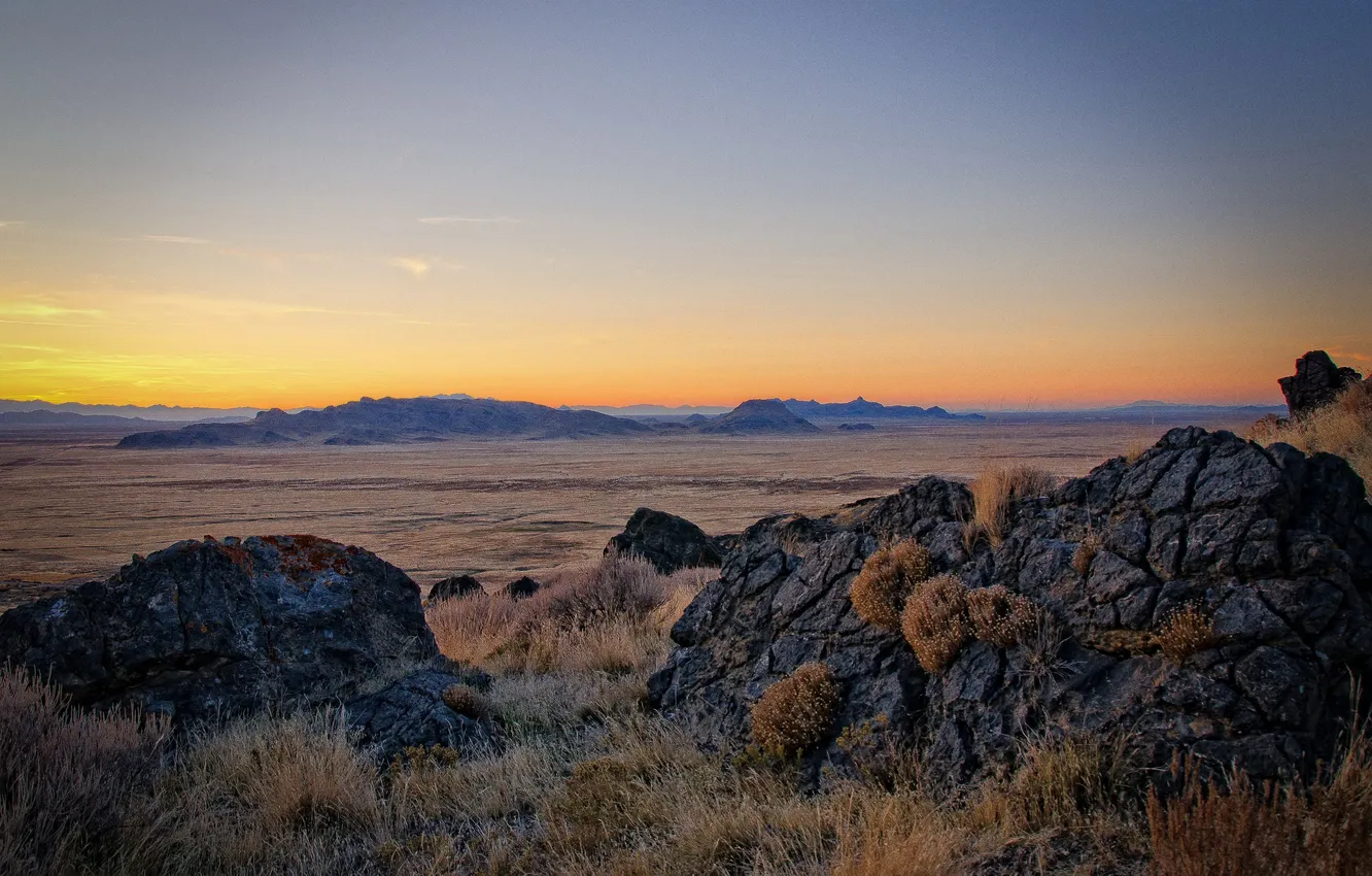 Фото обои закат, пустыня, Юта, западная