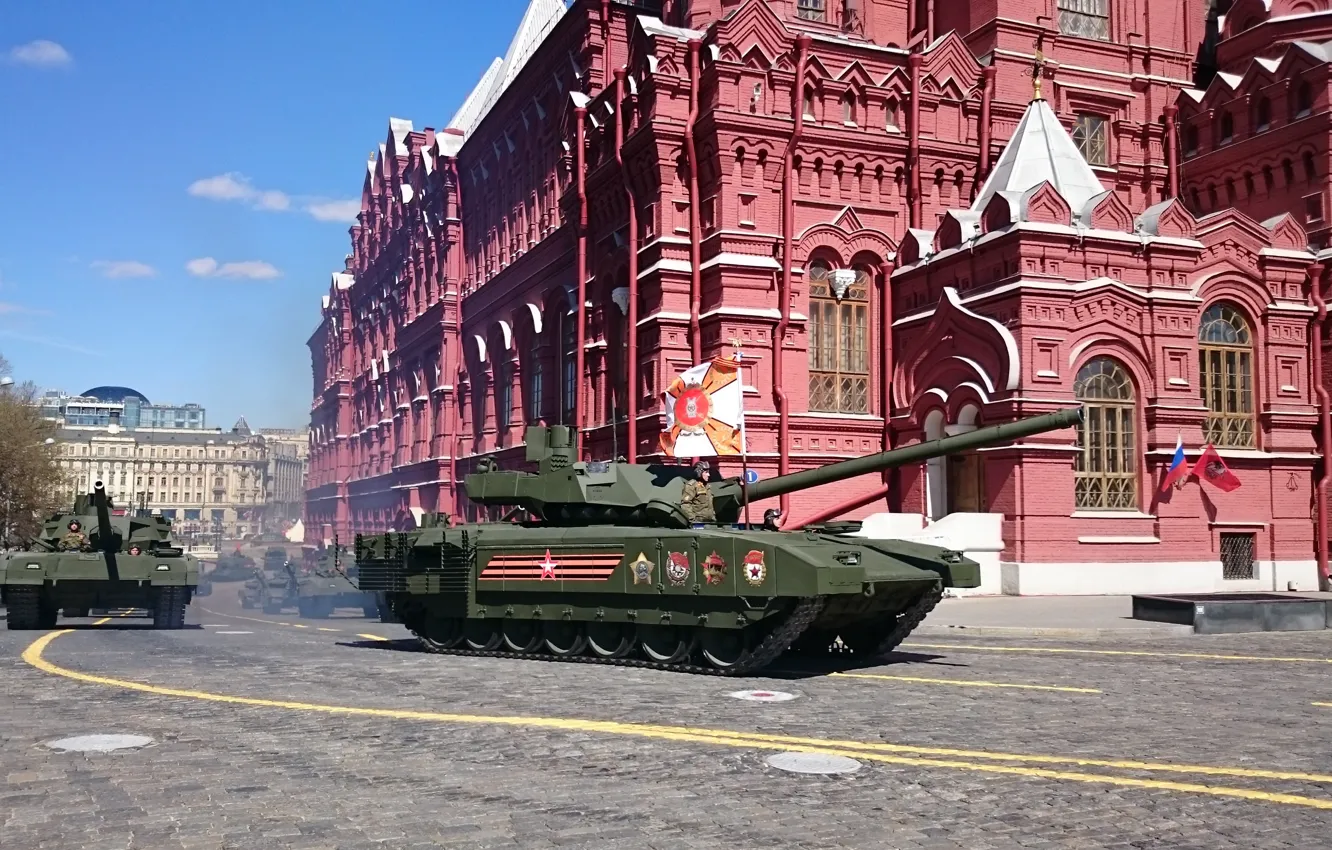 Фото обои парад, российский, Армата, Т-14, основной танк