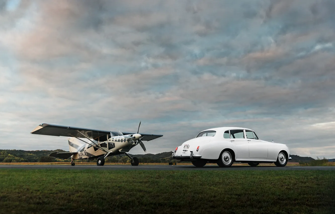 Фото обои car, Rolls-Royce, plane, 1961, Ringbrothers, Silver Cloud, Rolls-Royce Silver Cloud II, Rolls-Royce Silver Cloud II …