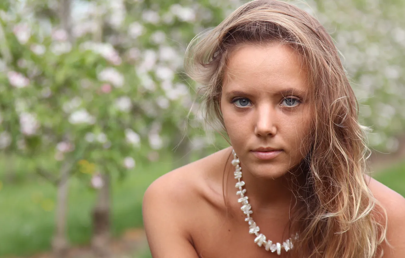 Фото обои Model, Blonde, Face, Portrait, Katya Clover, Close Up