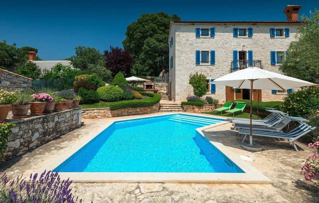 Фото обои вилла, бассейн, архитектура, терраса, Хорватия, Villa Casa Theresa, Porec