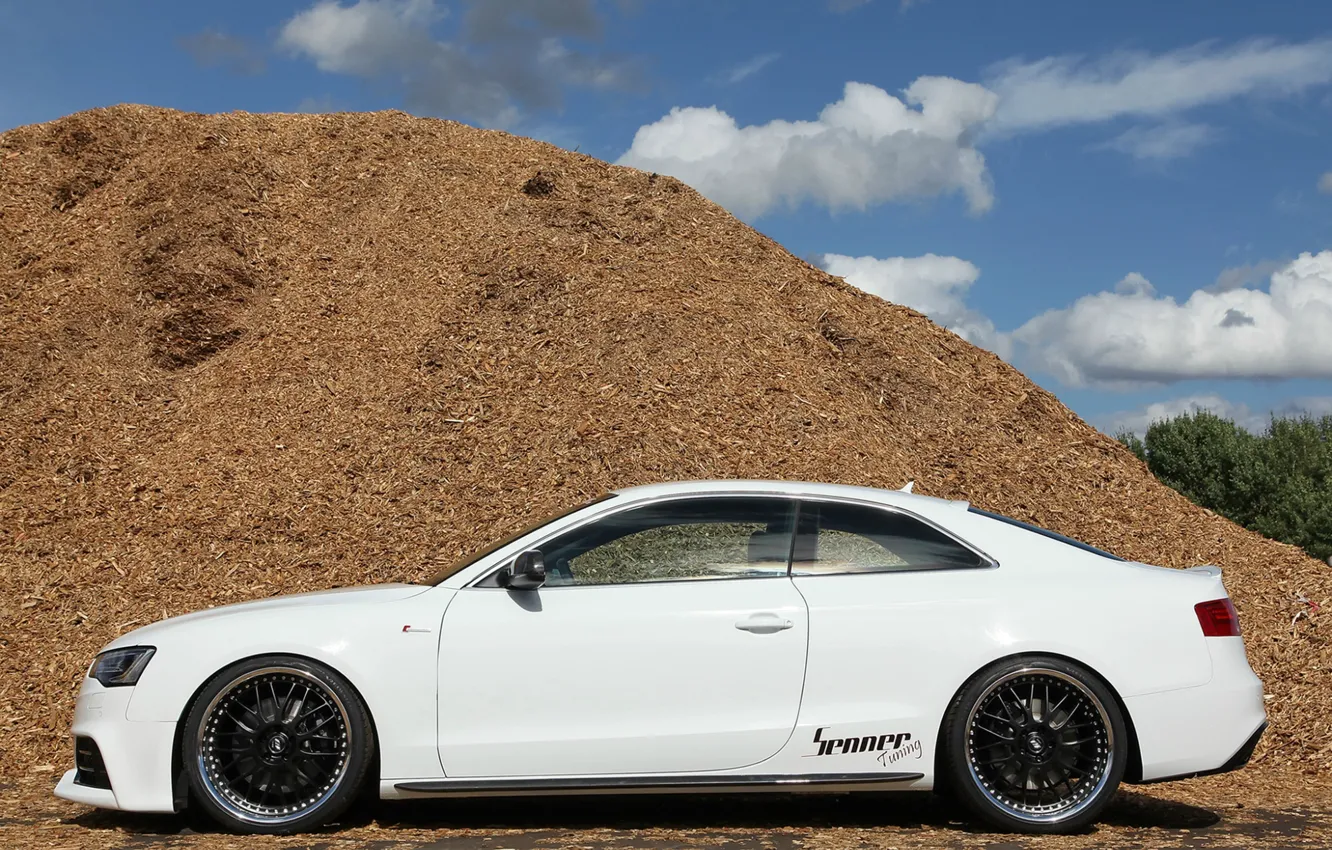Фото обои Audi, ауди, тюнинг, профиль, белая, 2012, Germany, Coupe