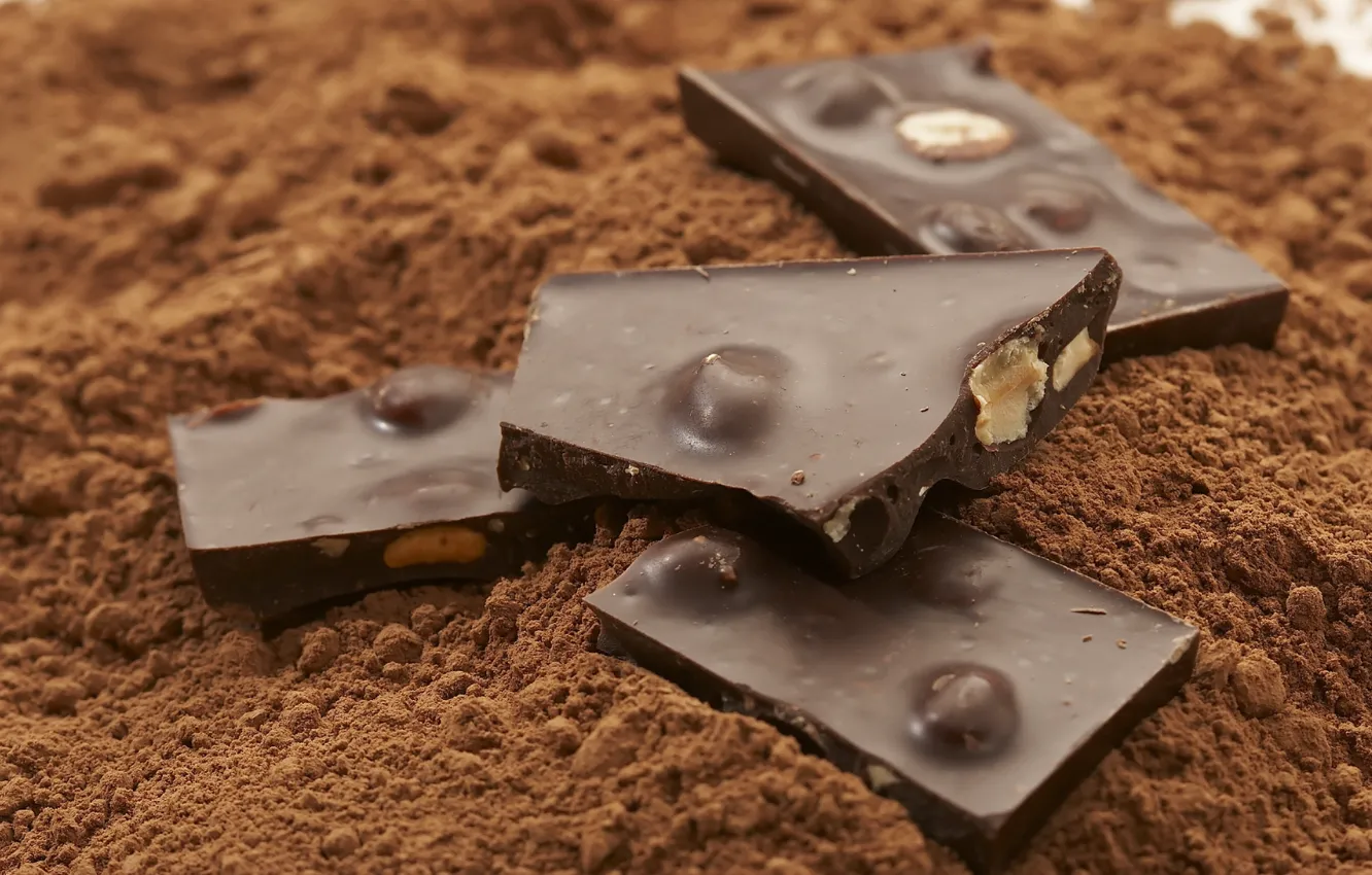 Фото обои шоколад, орехи, десерт, 1920x1200, сладкое, chocolate, sweet, nuts