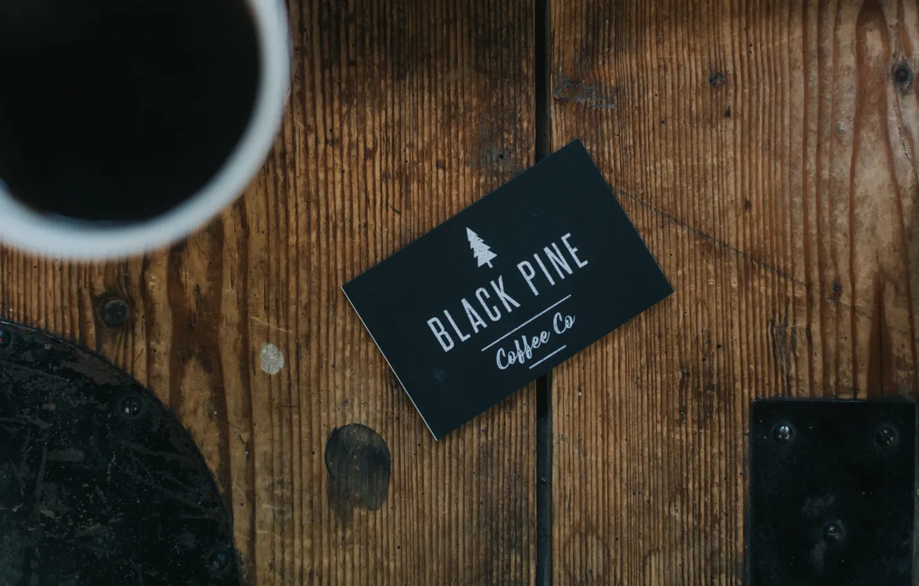 Фото обои кофе, визитка, Black Pine