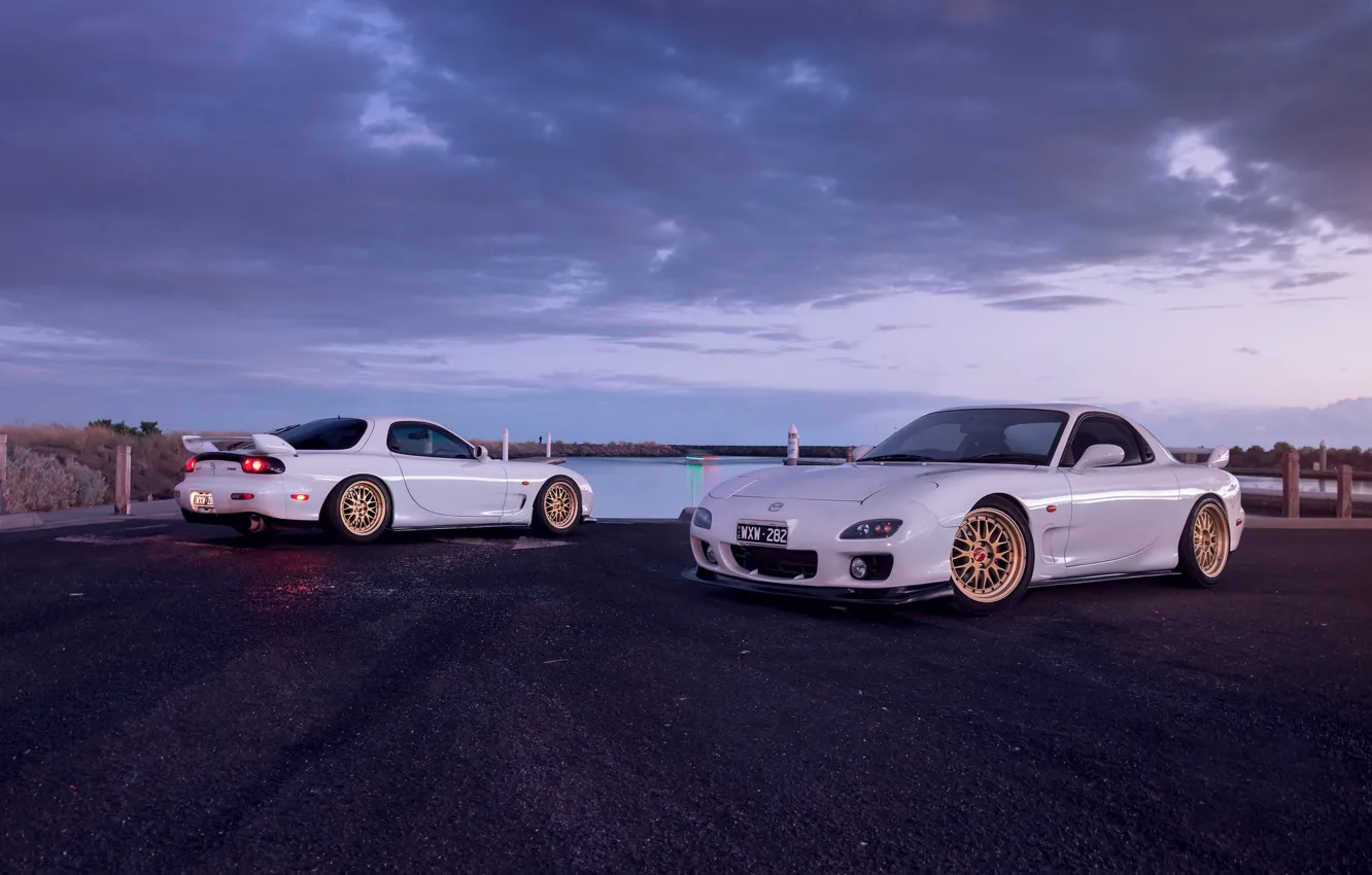 Фото обои Mazda, Cars, White, RX-7, Sport