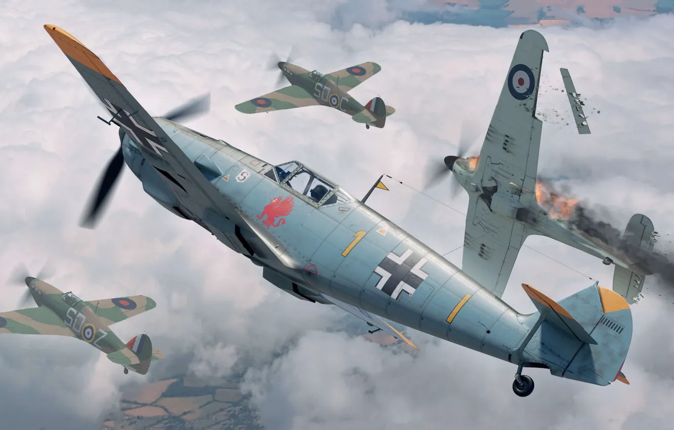 Фото обои Германия, истребитель, вермахт, люфтваффе, Messerschmitt Bf 109E-4, Marek Rys