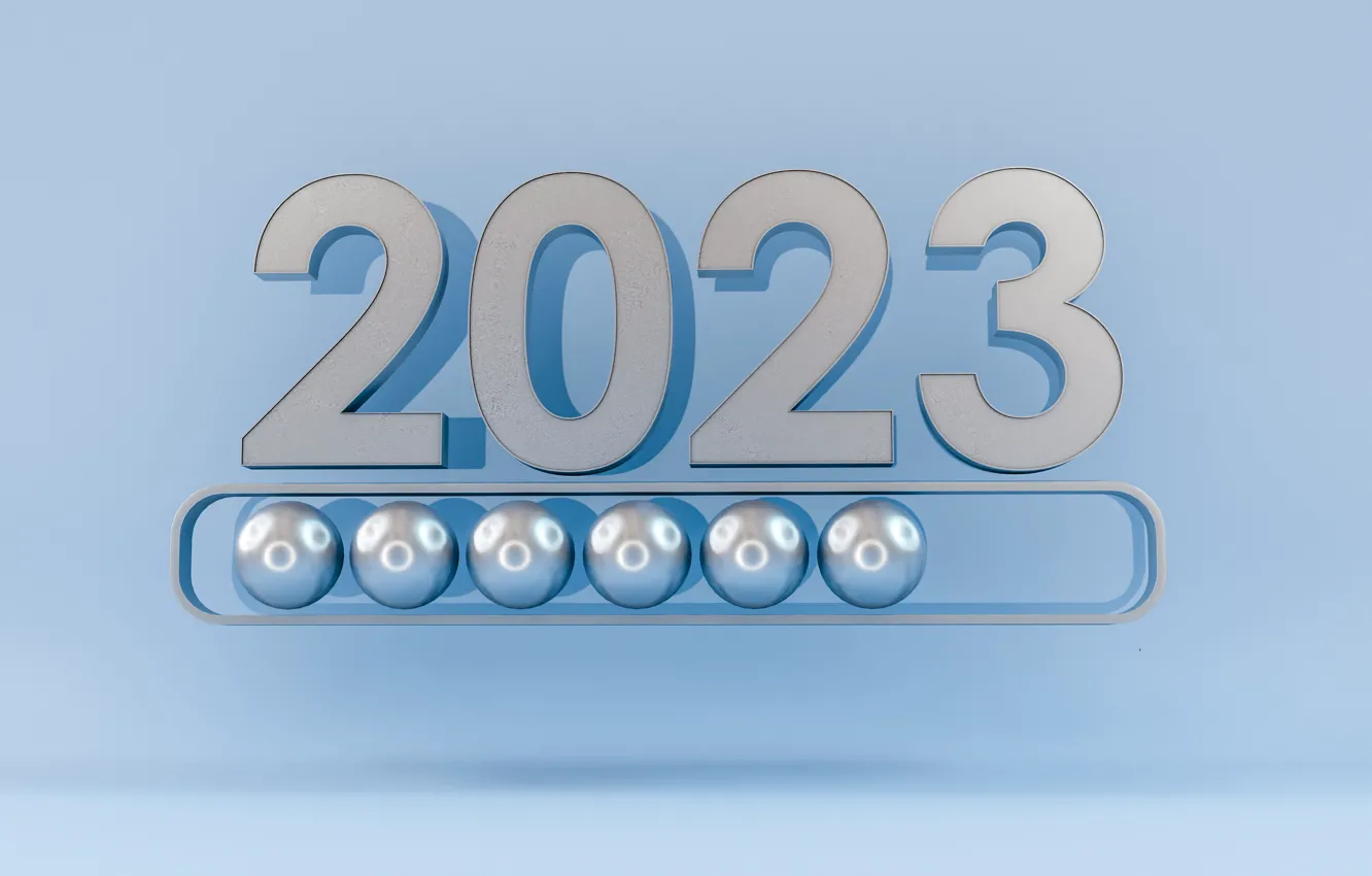 Фото обои цифры, Новый год, голубой фон, загрузка, дата, 2023