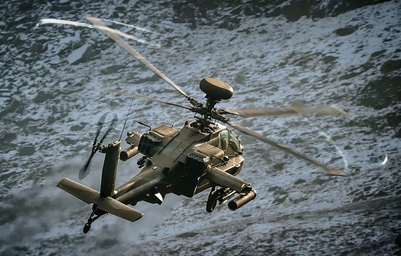 Фото обои полёт, вертолёт, Apache, ударный, AH-64, основной, «Апач»