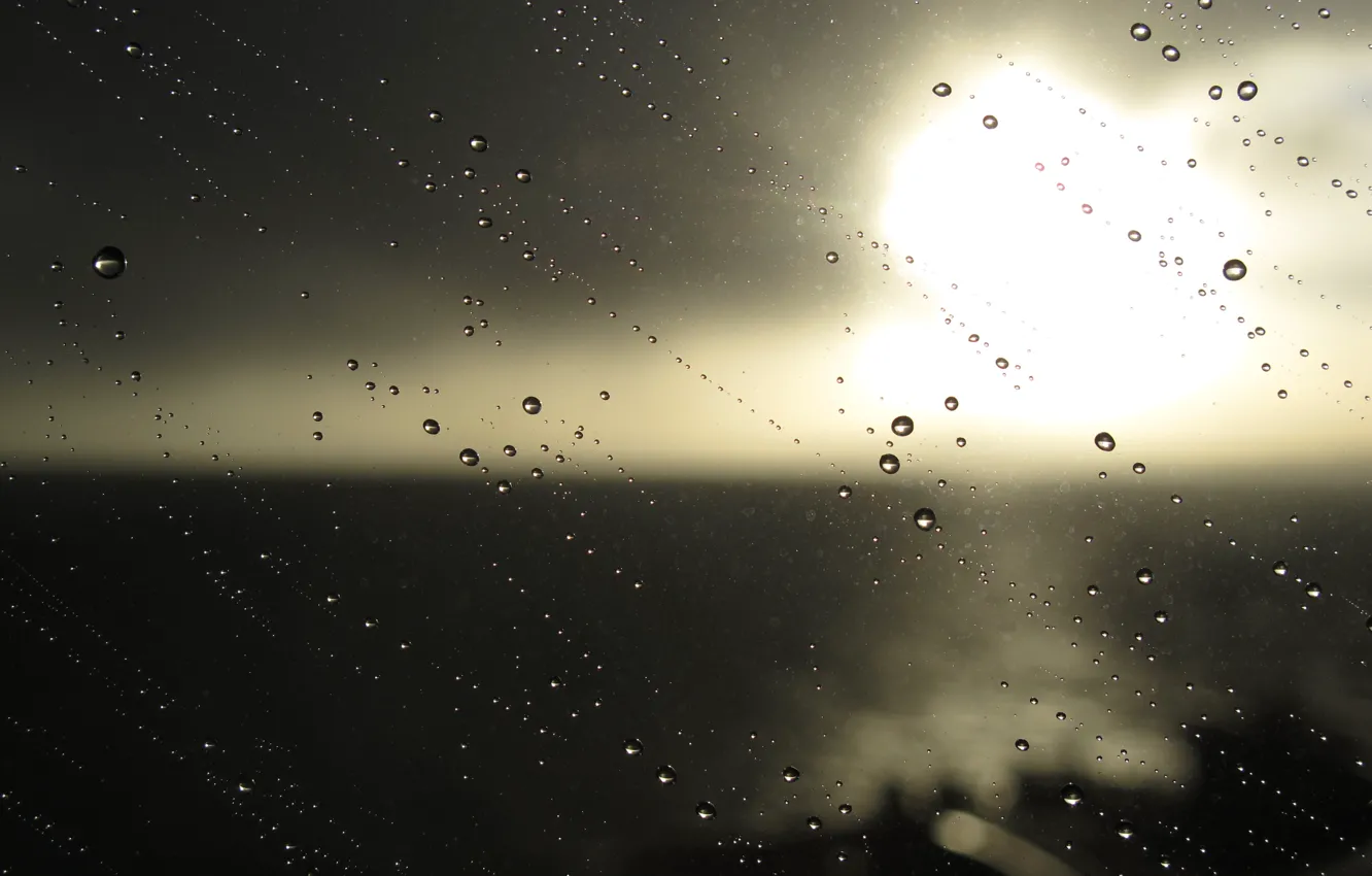 Фото обои капли, макро, фон, дождь, настроение, Стекло