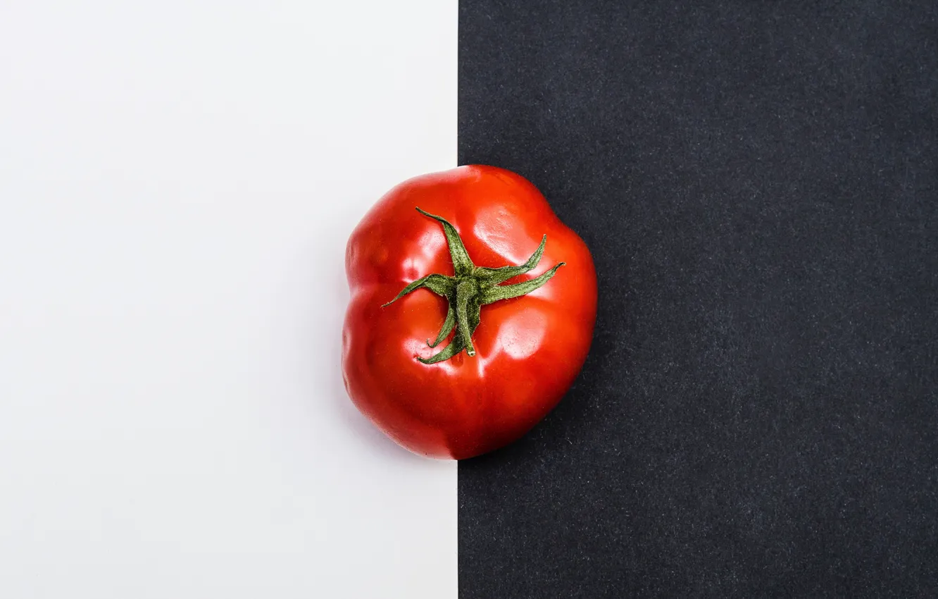 Фото обои красный, белое, минимализм, черное, томат, помидор, черно - белое