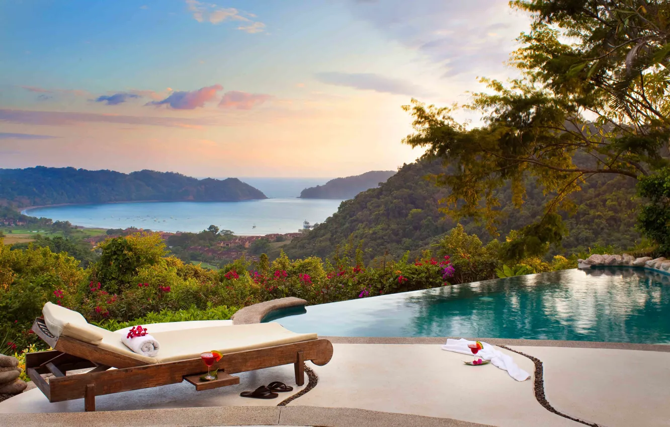Фото обои море, вид, бассейн, Costa Rica, Luxury Villa
