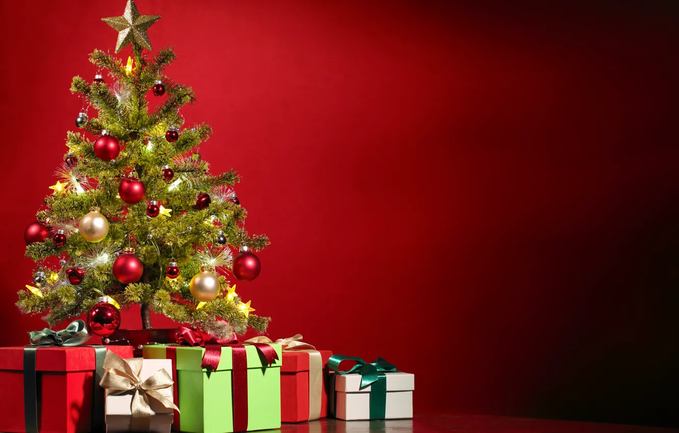 Фото обои звезды, елка, подарки, Новый год, new year, орнамент, stars, merry christmas