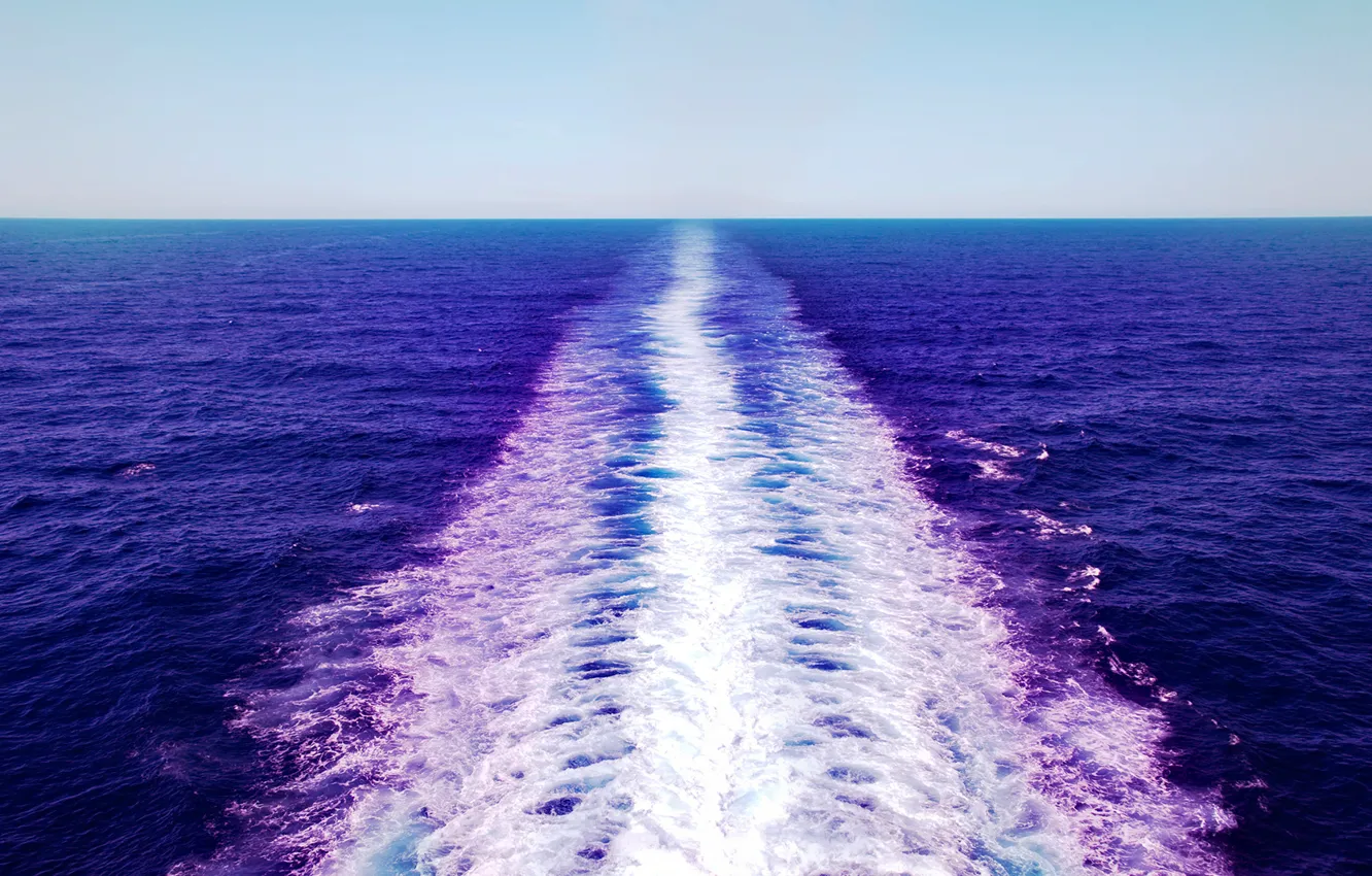 Фото обои фиолетовый, море. след, оттенок
