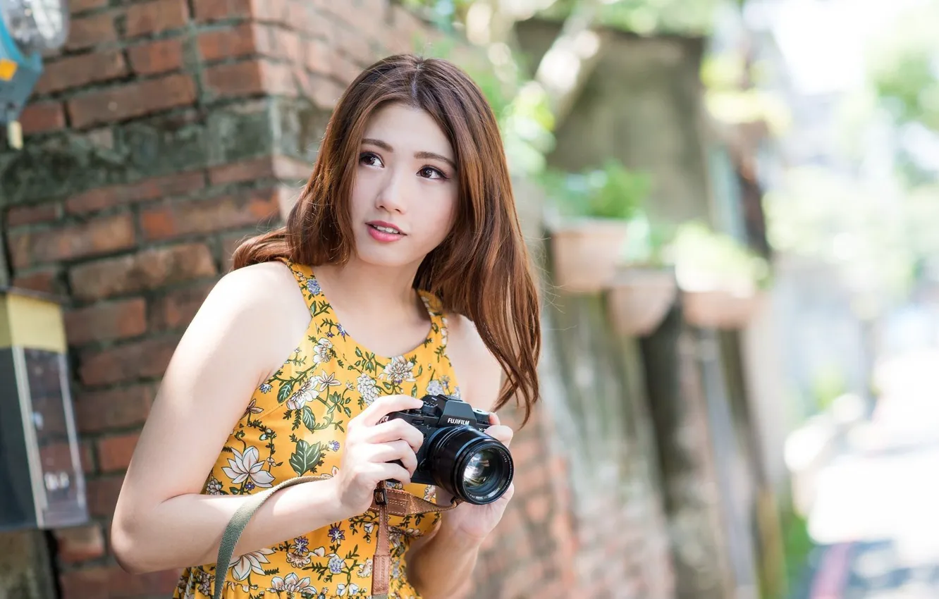 Фото обои азиатка, очарование, asian, голые плечи, charm, bare shoulders, young beauty, юная красавица