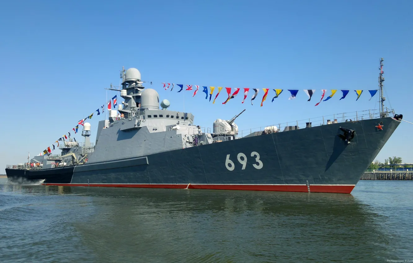 Фото обои корабль, татарстан, сторожевой, каспий, проект 11661