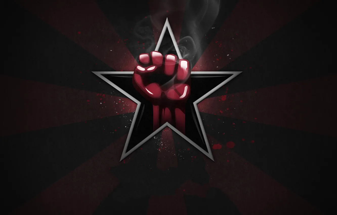 Фото обои красный, звезда, символ, кулак, work harder comrade